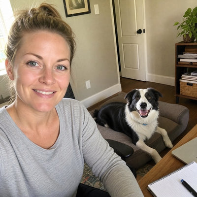 Isabella C. from Portland, OR with their dog wearing a CollarZen collar