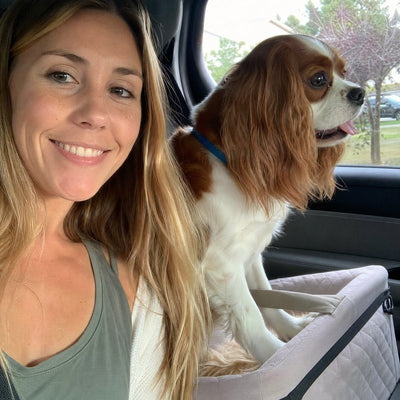 Ava N. from Charlotte, NC with their dog wearing a CollarZen collar